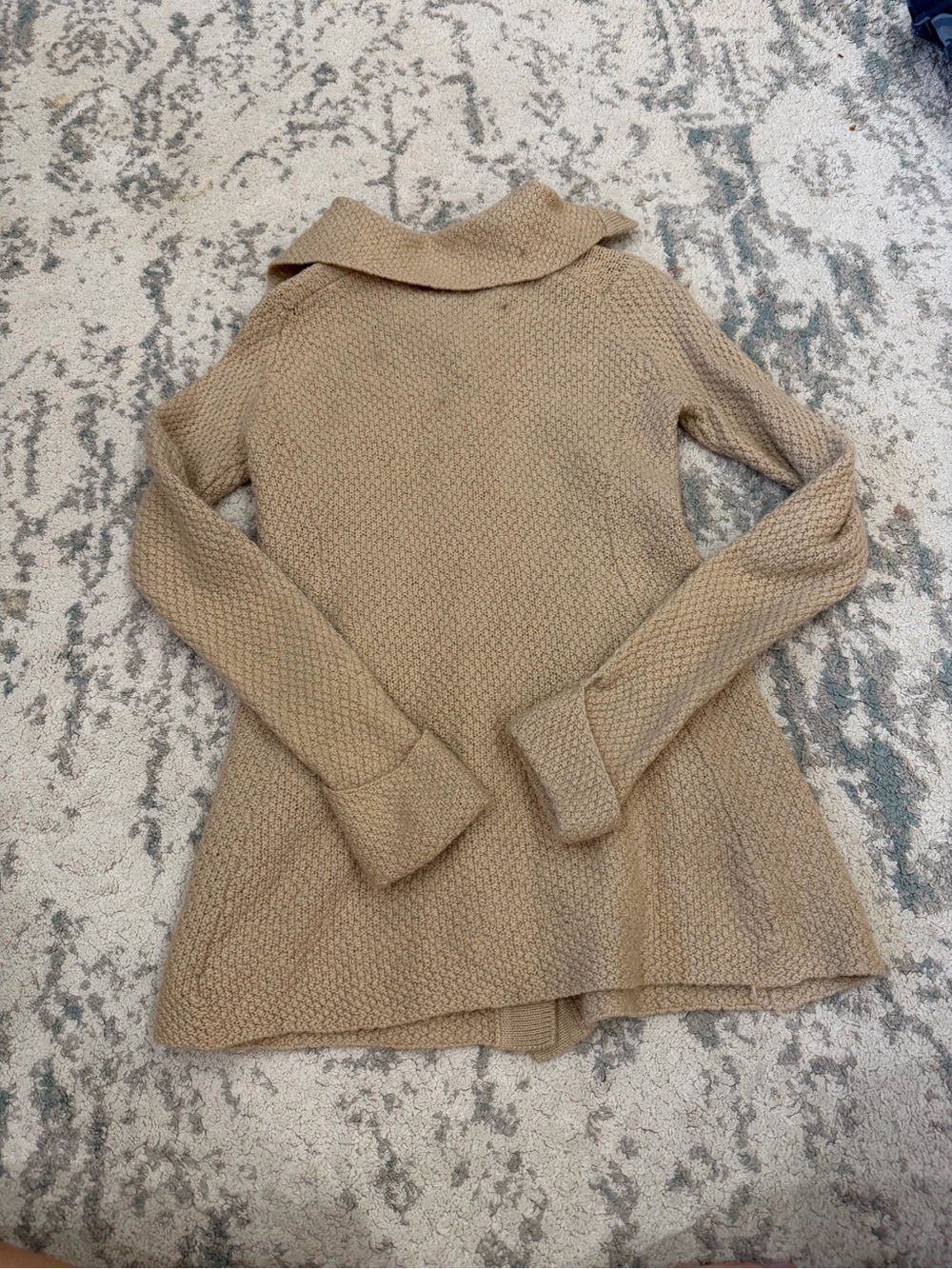 Patagonia Merino Sweater Coat XS Tan 100% Merino Wool Style 50460 - Picture 3 of 6
